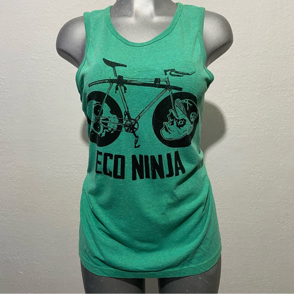 Hizoku Eco Ninja Tank Top Tee Cycling Bicycle Bike Skulls Athletic Athleisure M